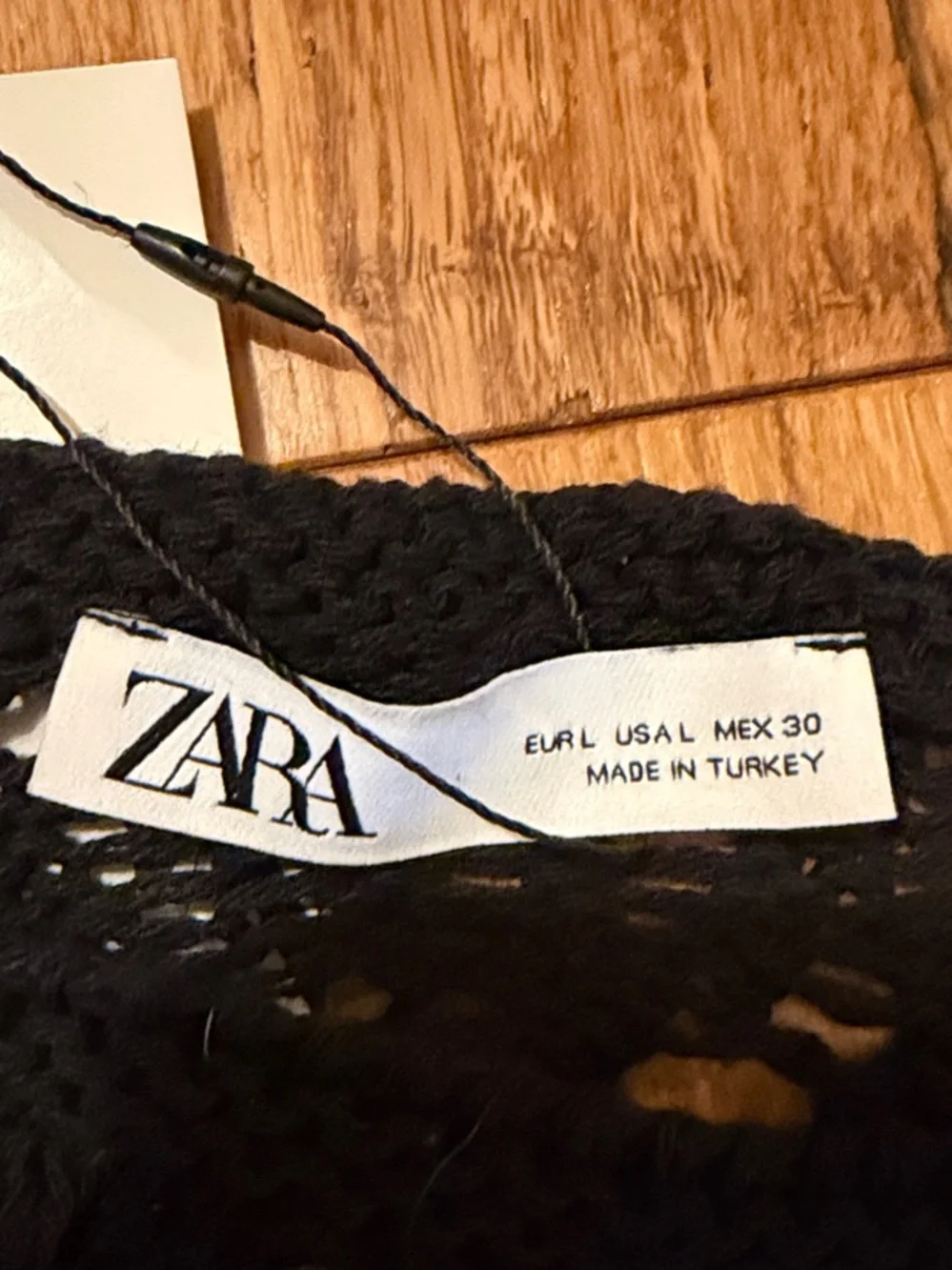 Zara Black Crochet Long-Sleeve